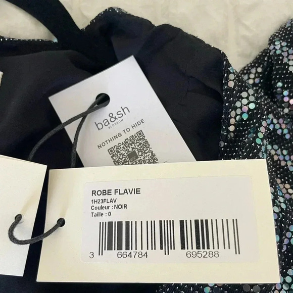 Ba&sh metallic chevron robe Flavie embellished mini dress - Picture 13 of 16